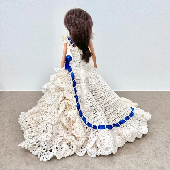 Miss July 1992 Barbie Doll Cotillion Crochet Barbie Doll Dress Gorgeous!!